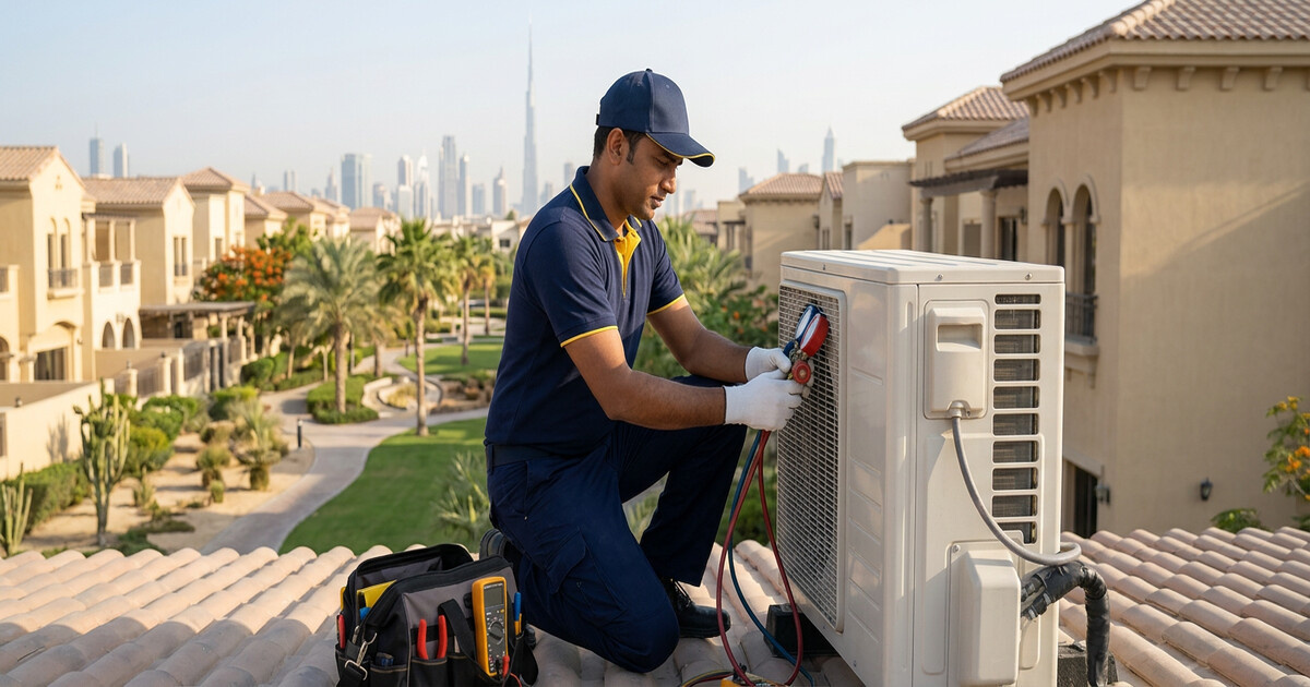 خدمات AC مورد اعتماد در Flame Tree Ridge، Dubai - European Technical